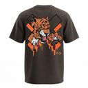 T-shirt Oversize Tiger Core Edit - Marron Foncé