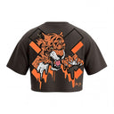 Tiger Core Edit Crop Oversize T-shirt - Dark Brown