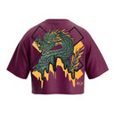 Dragon Core Edit Crop Oversize T-shirt - Dark Fuchsia