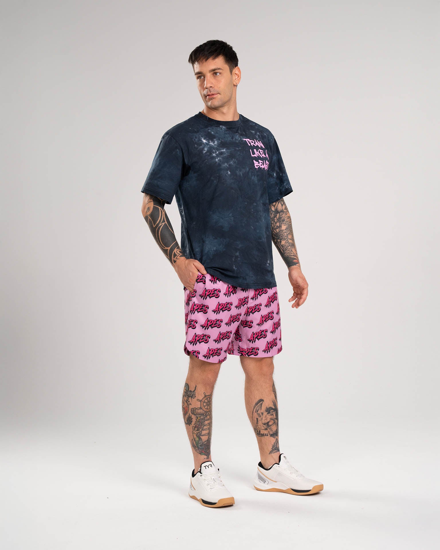 Oversized T-shirt <tc>Apes Lab.</tc> Tie Dye Black