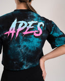 T-shirt Crop Oversize Apes Lab. Tie Dye Sky Blue