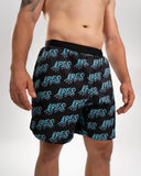<tc>Apes</tc> Short monogrammé noir/bleu ciel