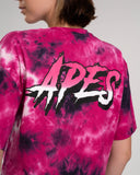 T-shirt Crop Oversize Apes Lab. Tie Dye Pink