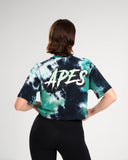 T-shirt Crop Oversize Apes Lab. Tie Dye Green