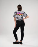 T-shirt Crop Oversize Apes Lab. Tie Dye Black/White