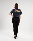 T-shirt Crop Oversize Apes Lab. Tie Dye Black
