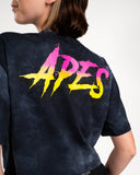 T-shirt Crop Oversize Apes Lab. Tie Dye Black