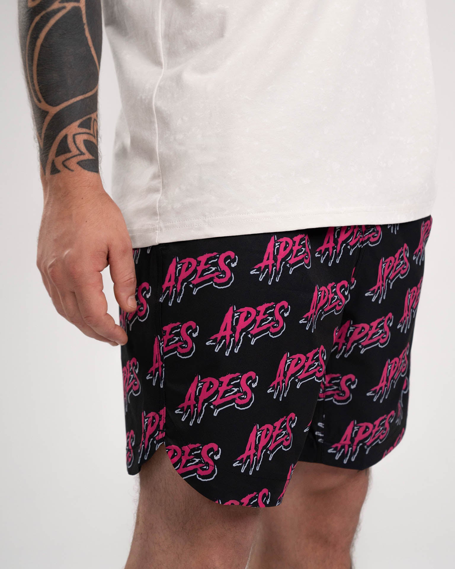 <tc>Apes</tc> Monogram Shorts - Black/Pink