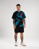 Übergroßes T-Shirt <tc>Apes Lab.</tc> Himmelblau im Batik-Look
