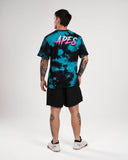 Übergroßes T-Shirt <tc>Apes Lab.</tc> Himmelblau im Batik-Look
