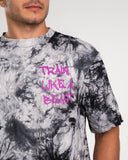 T-shirt oversize <tc>Apes Lab.</tc> Tie-dye noir et blanc