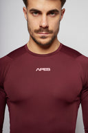 Apes Essentials Tshirt Manches Longues Skin Compression - Velours Rouge