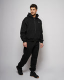 Apes Essentials UNIT Boxy Double Zip Hoodie - Black