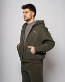 Apes Essentials UNIT Boxy Double Zip Hoodie - Dark Gray