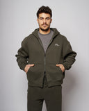 Apes Essentials UNIT Boxy Double Zip Hoodie - Dark Gray