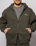 Apes Essentials UNIT Boxy Double Zip Hoodie - Dark Gray