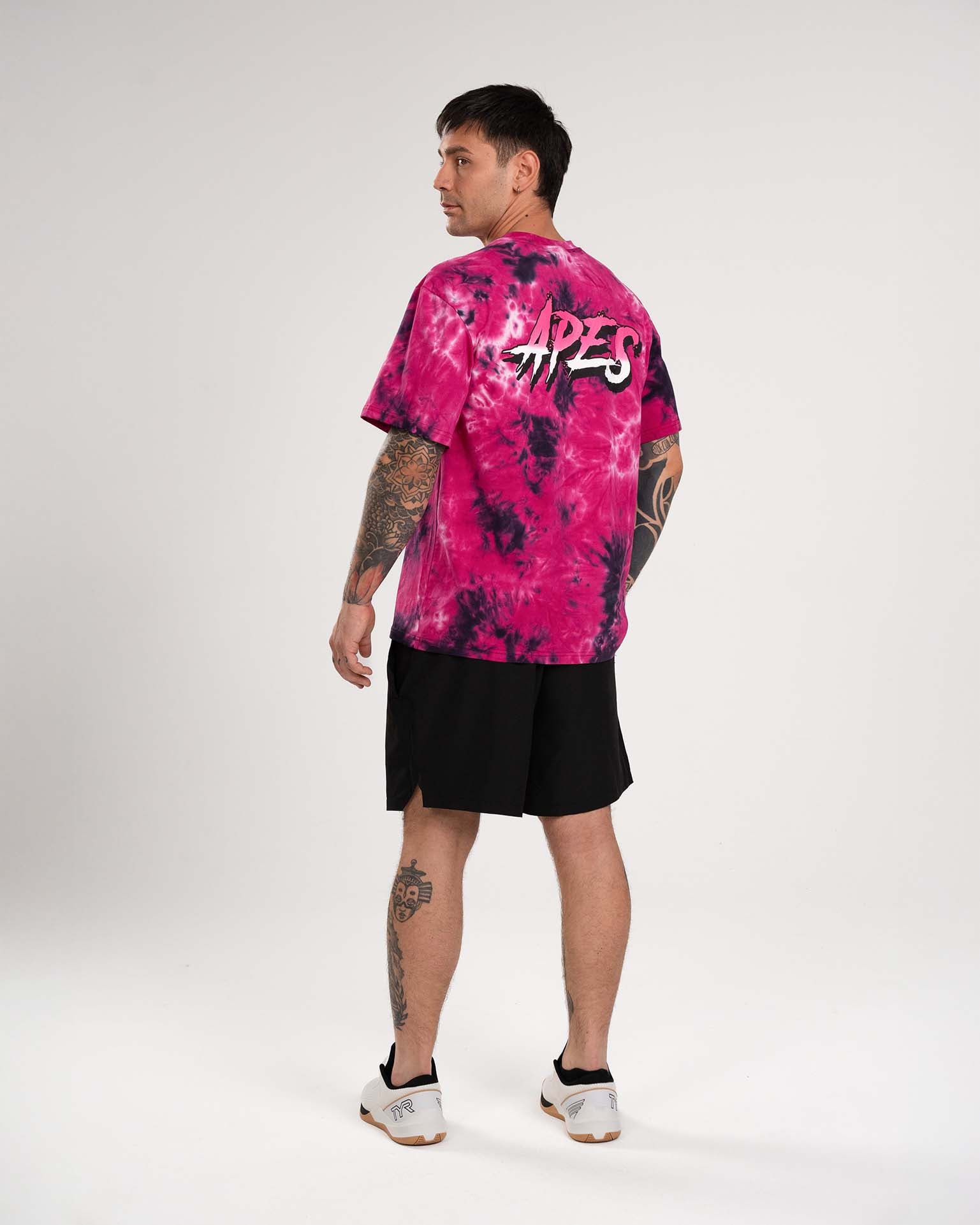 Camiseta de gran tamaño <tc>Apes Lab.</tc> Tie Dye rosa