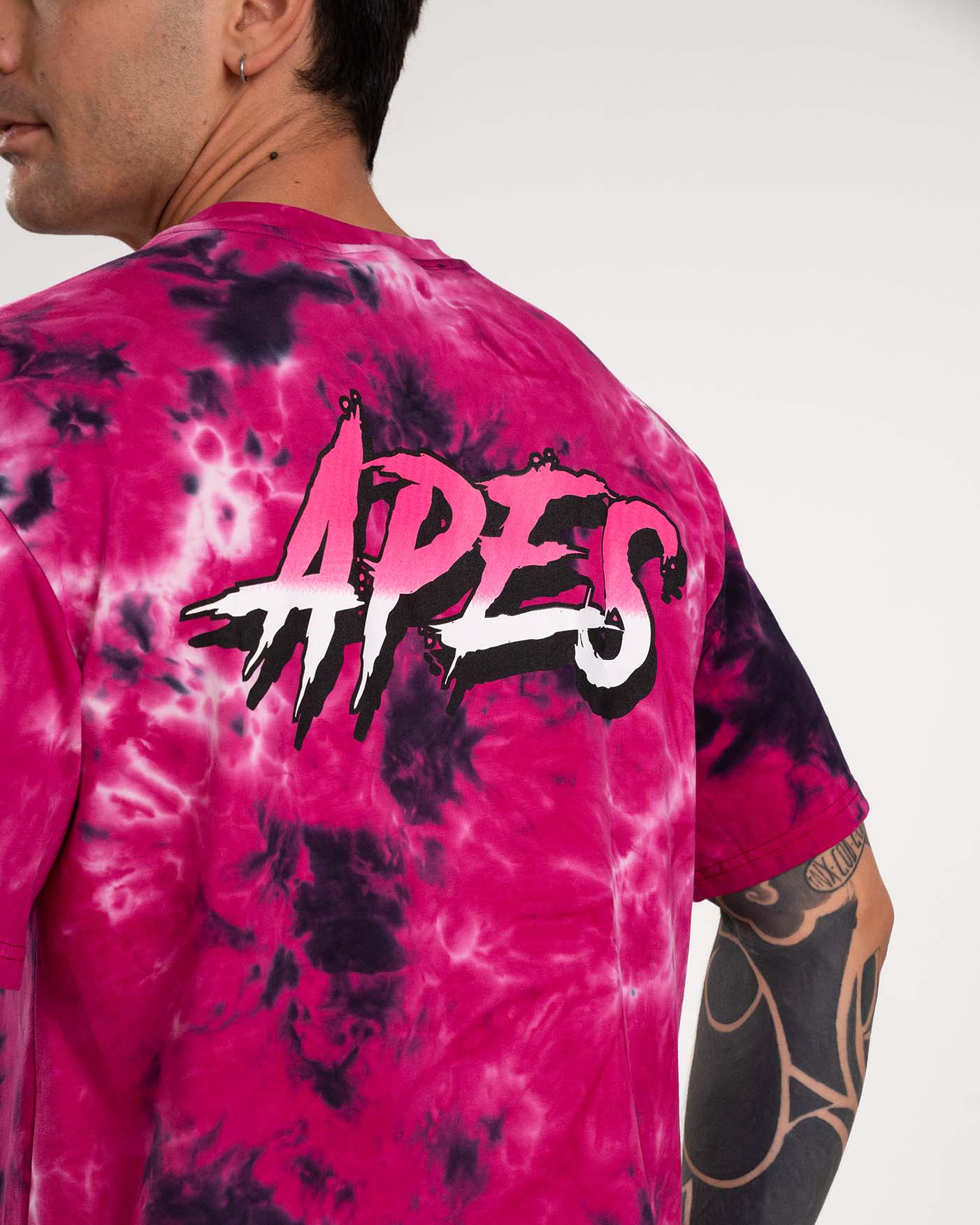 Camiseta de gran tamaño <tc>Apes Lab.</tc> Tie Dye rosa