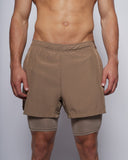 Pantalón corto híbrido 5'' 2 en 1 - Taupe