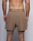 Pantalón corto híbrido 5'' 2 en 1 - Taupe