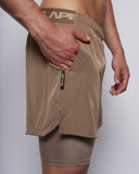 Pantalón corto híbrido 5'' 2 en 1 - Taupe