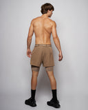 Pantalón corto híbrido 5'' 2 en 1 - Taupe