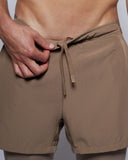 Pantalón corto híbrido 5'' 2 en 1 - Taupe