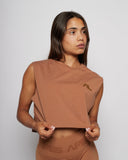 Low Logo Crop Tank - Honey