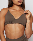 Twisted Seamless Bra - Coffee Bean