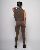 Low Logo Crop Tank - Coffee Bean