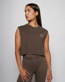 Low Logo Crop Tank - Coffee Bean