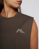 Low Logo Crop Tank - Coffee Bean