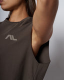 Low Logo Crop Tank - Coffee Bean