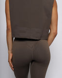 Low Logo Crop Tank - Coffee Bean