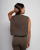 Low Logo Crop Tank - Coffee Bean