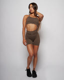 Seamless Push-Up Biker Shorts - Coffee Bean