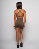 Seamless Cross Bra - Coffee Bean