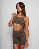 Seamless Cross Bra - Coffee Bean