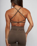Seamless Cross Bra - Coffee Bean