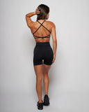 Seamless Cross Bra - Black