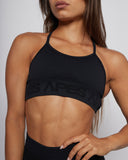 Seamless Cross Bra - Black