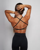 Seamless Cross Bra - Black