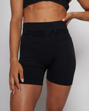 Seamless Push-Up Biker Shorts - Black