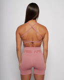 Seamless Cross Bra - Dusty Pink