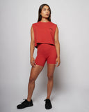 Low Logo Crop Tank - Red Clay