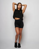 Low Logo Crop Tank - Black