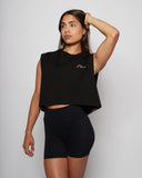 Low Logo Crop Tank - Black