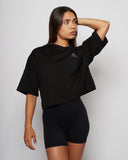 Apes Essentials Bold Crop Tshirt - Solid Black