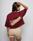 Apes Essentials Bold Crop Tshirt - Red Velvet