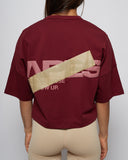 Apes Essentials Bold Crop Tshirt - Red Velvet